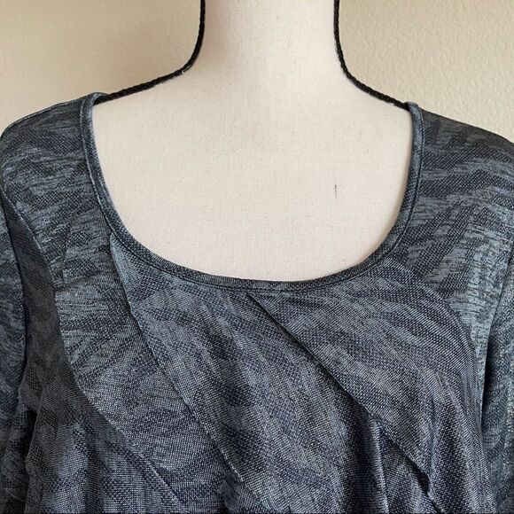 ‎Elementz Blue Ruffle Front Top, Medium - Picture 5 of 11